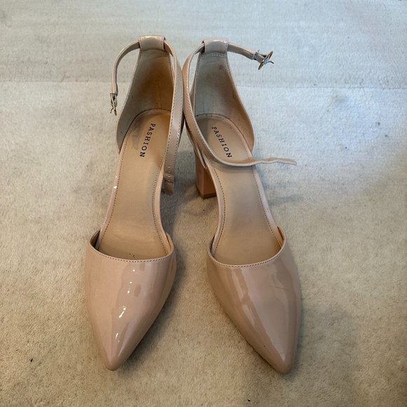 Pashion Footwear Shoes - Pashion Footwear Convertible The D'Orsay 3 inch block heel - Sand Patent - 7